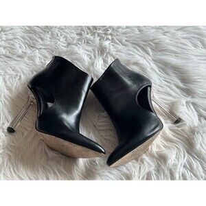 AZALEA WANG WOMENS SIZE 10 BLACK BOOTS CLEAR HEEL BOOTIES PARTY